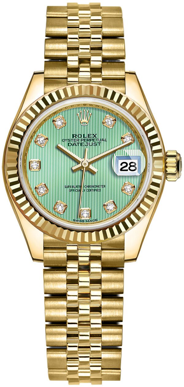 Rolex Damklocka 279178-0027 Lady-Datejust 28 Grön/18 karat gult guld